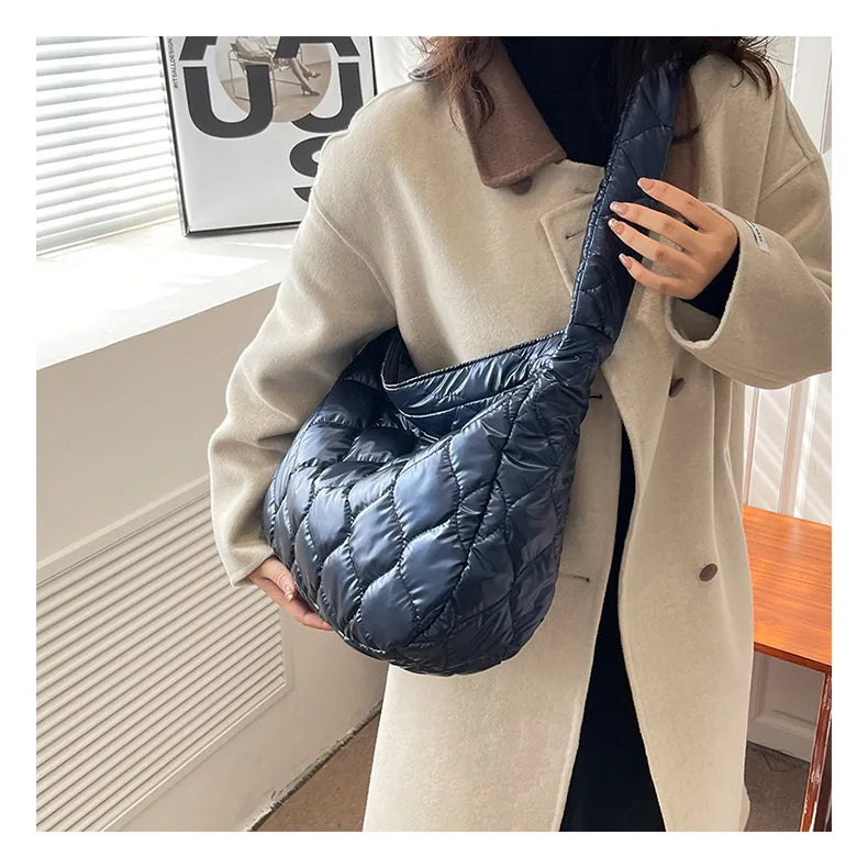 Nylon Women's Shoulder Bag Half Moon Handbag