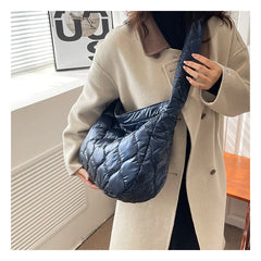 Nylon Women's Shoulder Bag Half Moon Handbag