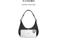 Nylon Crossbody Bag Half Moon Handbag