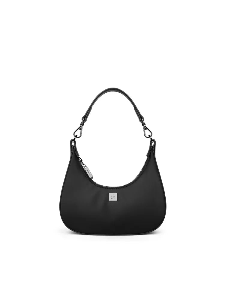 Nylon Crossbody Bag Half Moon Handbag