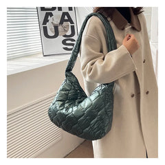 Nylon Women's Shoulder Bag Half Moon Handbag