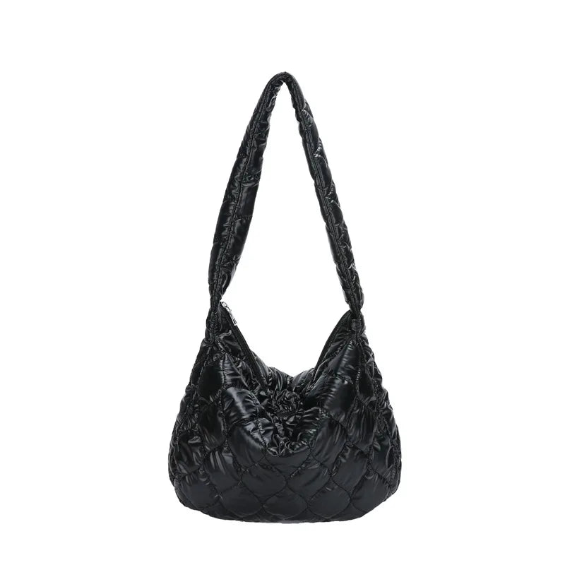 Nylon Women's Shoulder Bag Half Moon Handbag