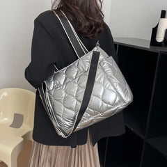 Nylon Women's Shoulder Bag Plaid Quilted Crossbody Handbag