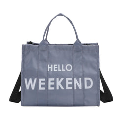 Oxford Women's Shoulder Bag Letter Printed Crossbody Bag Large Flap Handbag