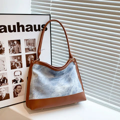 PU & Denim Women's Shoulder Bag Large Handbag