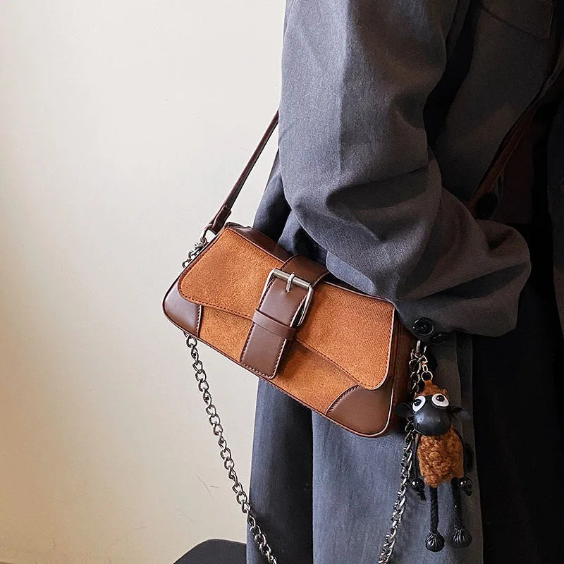 PU Leather Crossbody Shoulder Bag Chain Handbag
