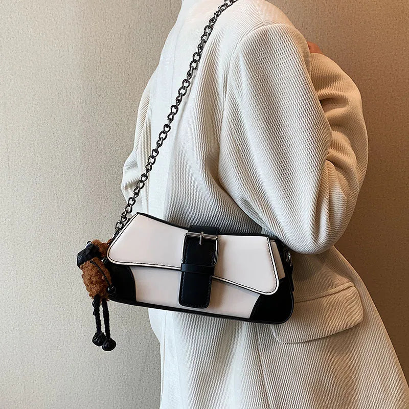 PU Leather Crossbody Shoulder Bag Chain Handbag