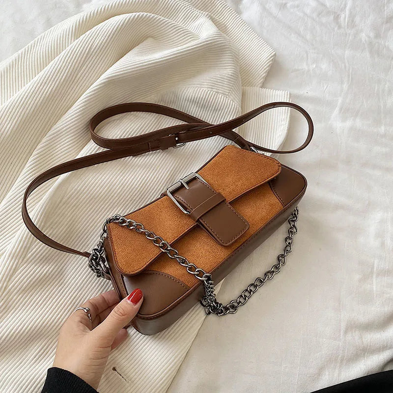 PU Leather Crossbody Shoulder Bag Chain Handbag