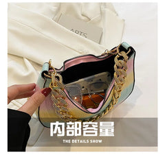 Half Moon Shoulder Bag Chain Crossbody Handbag
