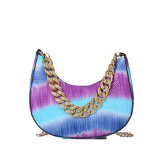 Half Moon Shoulder Bag Chain Crossbody Handbag