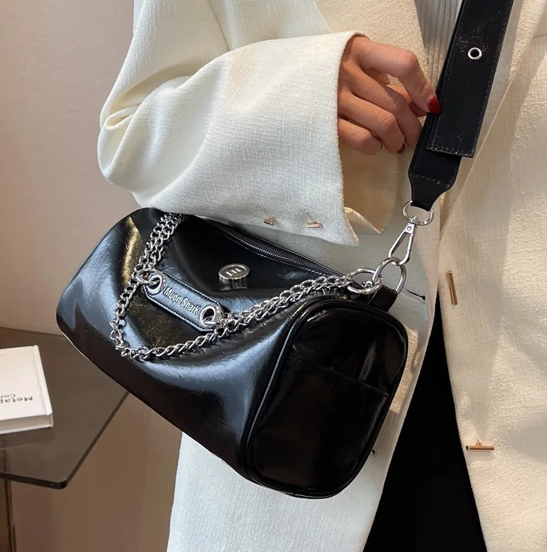 PU Leather Women's Shoulder Bag Chain Crossbody Bag Pillow Handbag