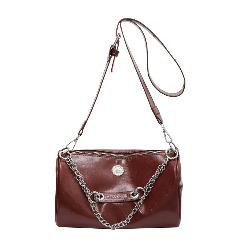 PU Leather Women's Shoulder Bag Chain Crossbody Bag Pillow Handbag
