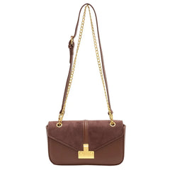 PU Leather Women's Shoulder Bag Chain Crossbody Bag Retro Flap Handbag