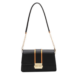 PU Leather Women's Shoulder Bag Lock Crossbody Bag Flap Handbag
