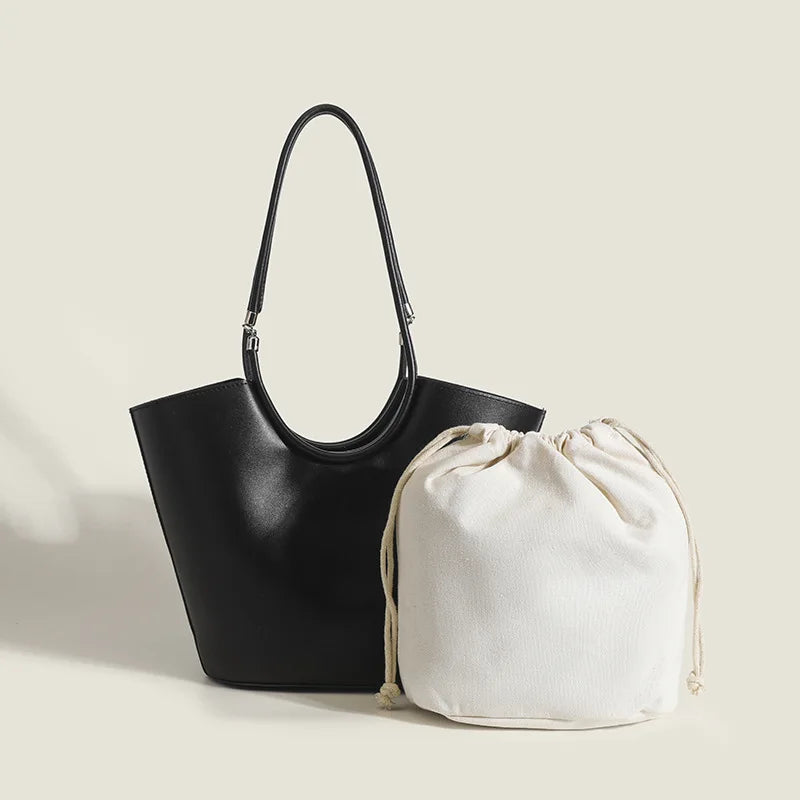 PU Leather Women's Shoulder Bag Crossbody Bucket Handbag