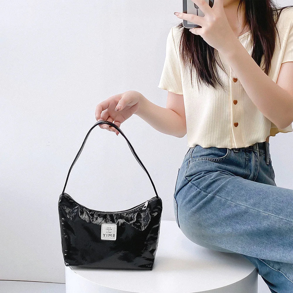 PU Leather Women's Shoulder Bag Crossbody Bag Half Moon Handbag