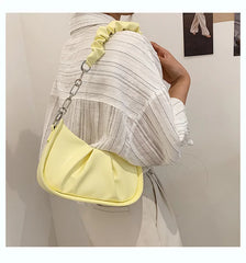 PU Leather Women's Shoulder Bag Retro Handbag Small Cloud Crossbody Bag