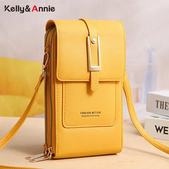 Phone Shoulder Bags Women PU Leather Screen Touch Crossbody Bags