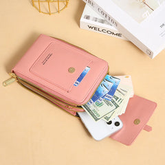 Phone Shoulder Bags Women PU Leather Screen Touch Crossbody Bags