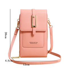 Phone Shoulder Bags Women PU Leather Screen Touch Crossbody Bags