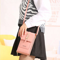 Phone Shoulder Bags Women PU Leather Screen Touch Crossbody Bags