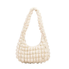 Plaid Padding Women's Shoulder Bag Crossbody Half Moon Handbag
