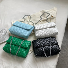 Plaid Quilted Chain Crossbody Handbag