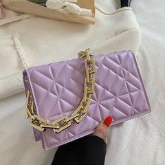 Plaid Quilted Women's Shoulder Bag Chain Crossbody Flap Handbag