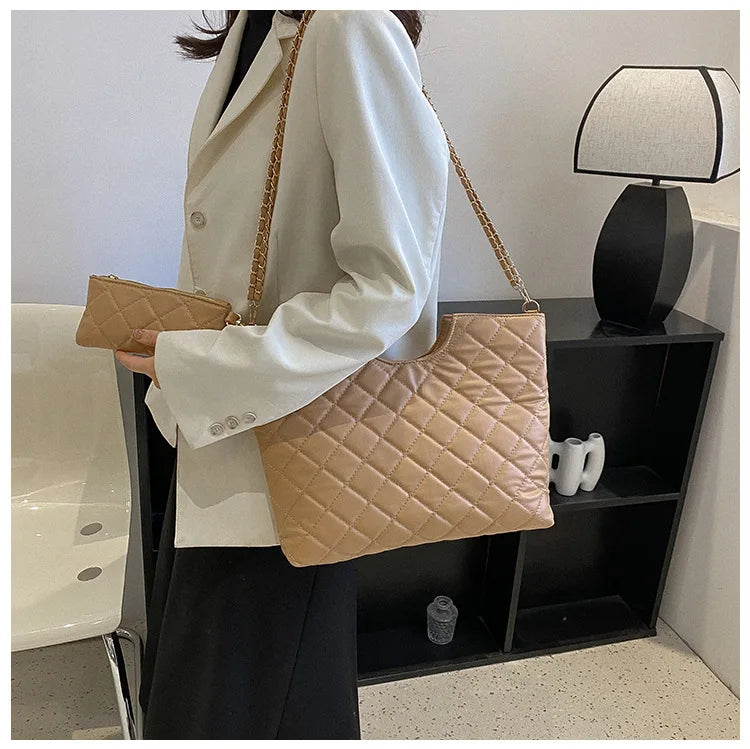 Quilted Chain Crossbody Bag Flap Handbag Plaid Shoulder Bag