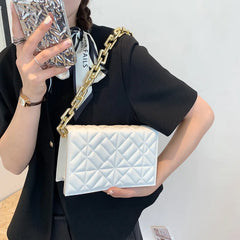 Plaid Quilted Women's Shoulder Bag Chain Crossbody Flap Handbag