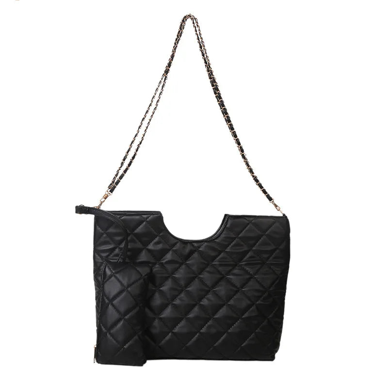 Quilted Chain Crossbody Bag Flap Handbag Plaid Shoulder Bag