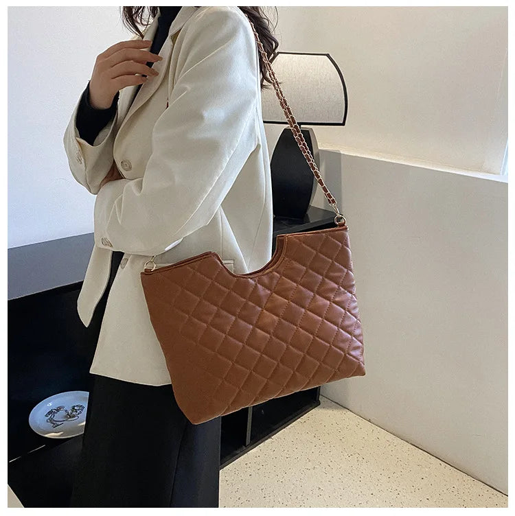 Quilted Chain Crossbody Bag Flap Handbag Plaid Shoulder Bag