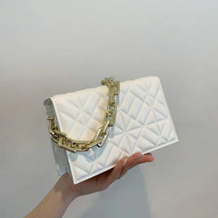 Plaid Quilted Women's Shoulder Bag Chain Crossbody Flap Handbag