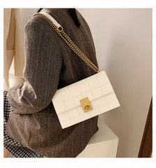 Plaid Quilted Women's Shoulder Bag Chain Handbag Small Flap Crossbody Bag