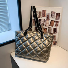 Plaid Quilted Women's Shoulder Bag Crossbody Large Handbag