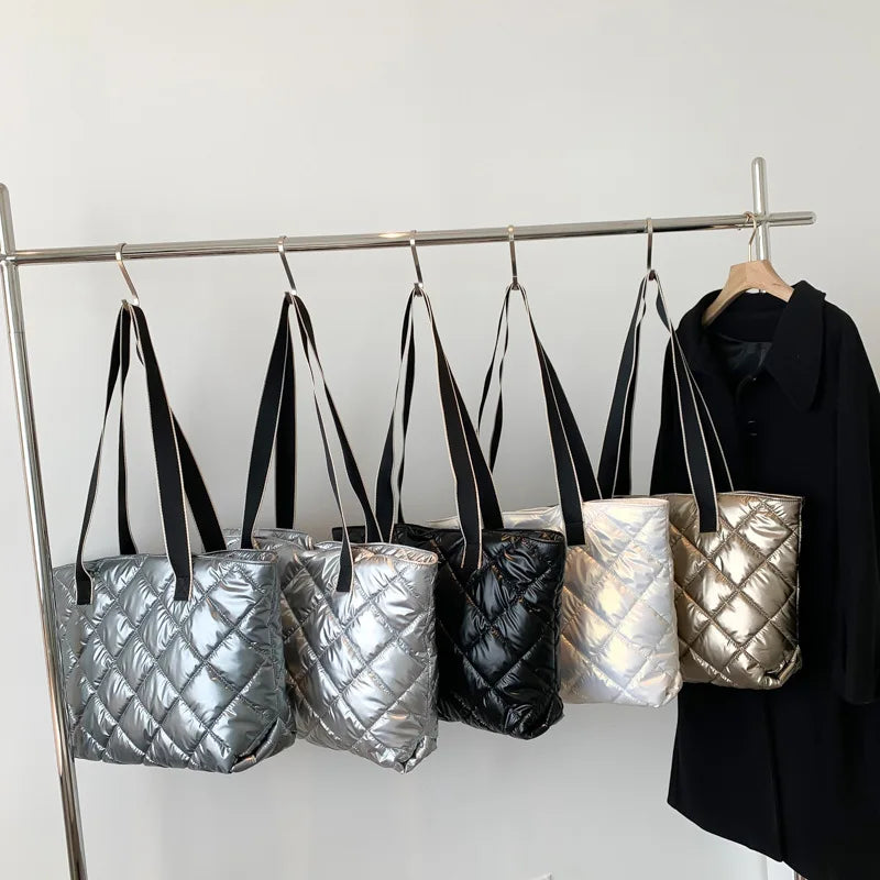 Plaid Quilted Women's Shoulder Bag Crossbody Large Handbag