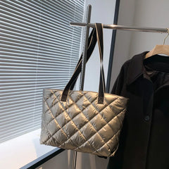 Plaid Quilted Women's Shoulder Bag Crossbody Large Handbag
