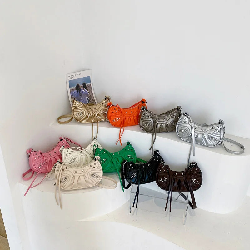 Leather Crossbody Bag for Women Underarm Handbag