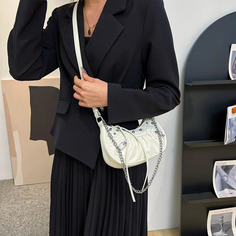 Leather Crossbody Bag for Women Underarm Handbag