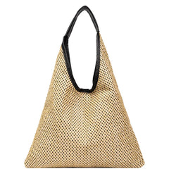 Straw Women's Crossbody Bag Half Moon Handbag