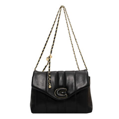 Stripe Printed Women's Shoulder Bag Chain Crossbody Flap Handbag