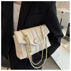 Stripe Printed Women's Shoulder Bag Chain Crossbody Flap Handbag
