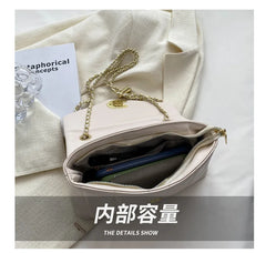 Stripe Printed Women's Shoulder Bag Chain Crossbody Flap Handbag