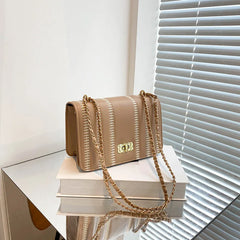 Stripe Printed Women's Shoulder Bag Chain Crossbody Bag
