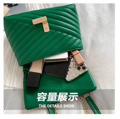 Stripe Printed Women's Chain Crossbody Bag