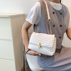 Stripe Printed Women's Chain Crossbody Bag