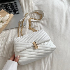 Stripe Printed Women's Chain Crossbody Bag