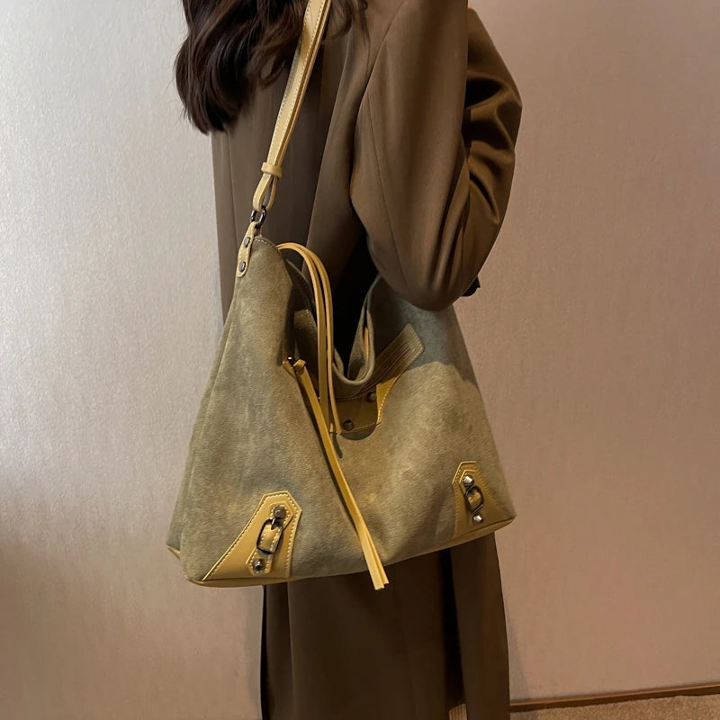 Suede Large Totes Shoulder Crossbody Bags for Women Handbag and Purses