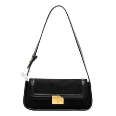 Suede Women's Shoulder Bag Retro Lock Crossbody Bag Handbag