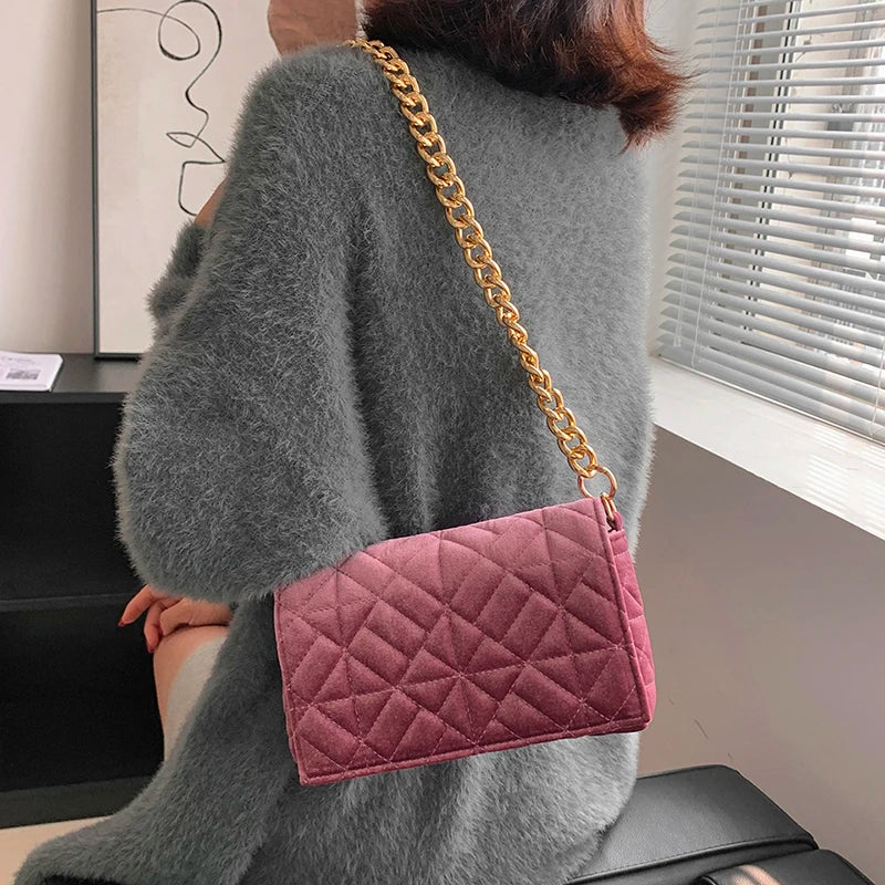Velet Chain Handbag Purses Women Shoulder Bags Flap Crossbody Bags